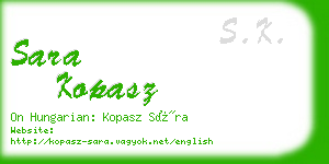 sara kopasz business card